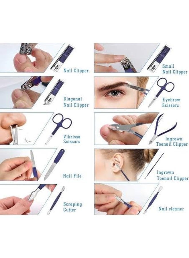 GMG Professional Manicure and Pedicure Kit, 12 Stainless Steel Tools, Vegan Leather Case with Non-slip Coating, Matte Finish - Image 3