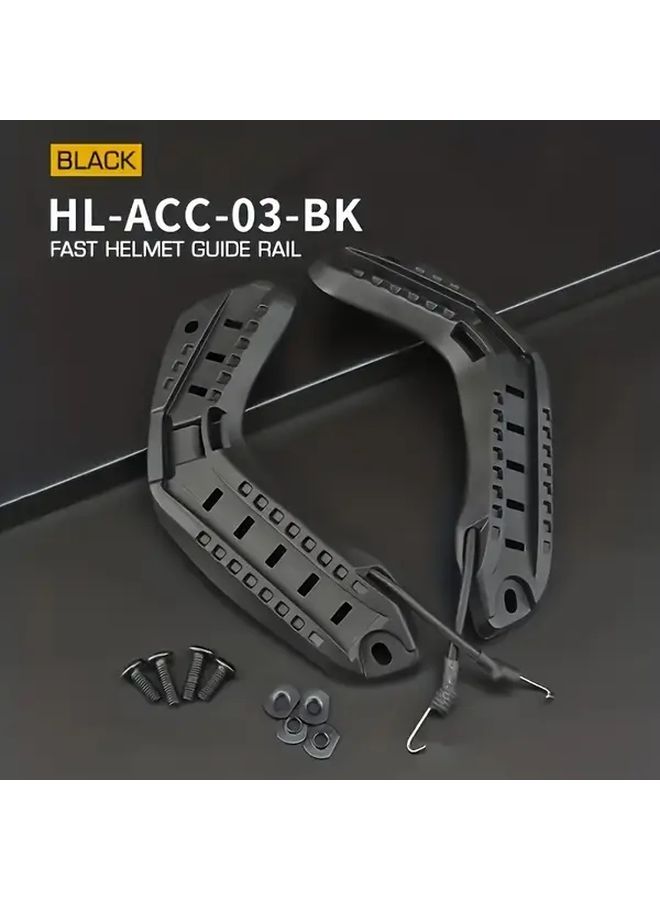 FAST HLAC C03 BK Nylon ARCHelmet Guide Rail for Cycling Hunting Fishing Adjustable Mounting System With 4 Screws 2 Washers And Hook Tool Secure Attachment For Accessories Black - Image 1
