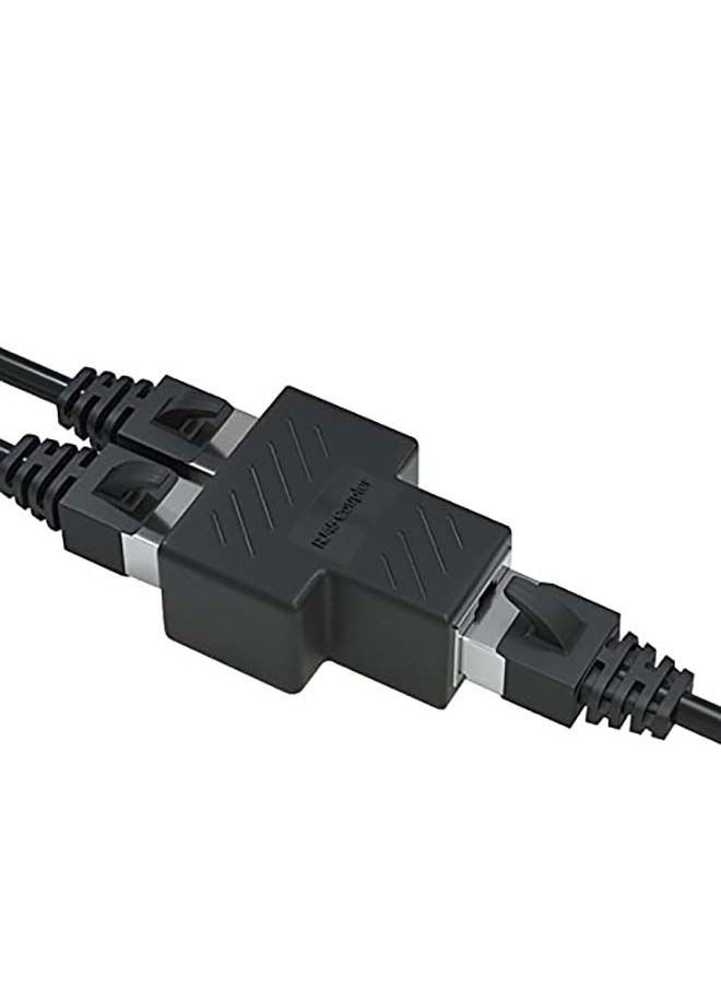 NIBEMINENT RJ45 Splitter Adapter 1 to 2 Dual Female Port CAT 5/CAT 6 LAN Ethernet Socket Black  - Image 5