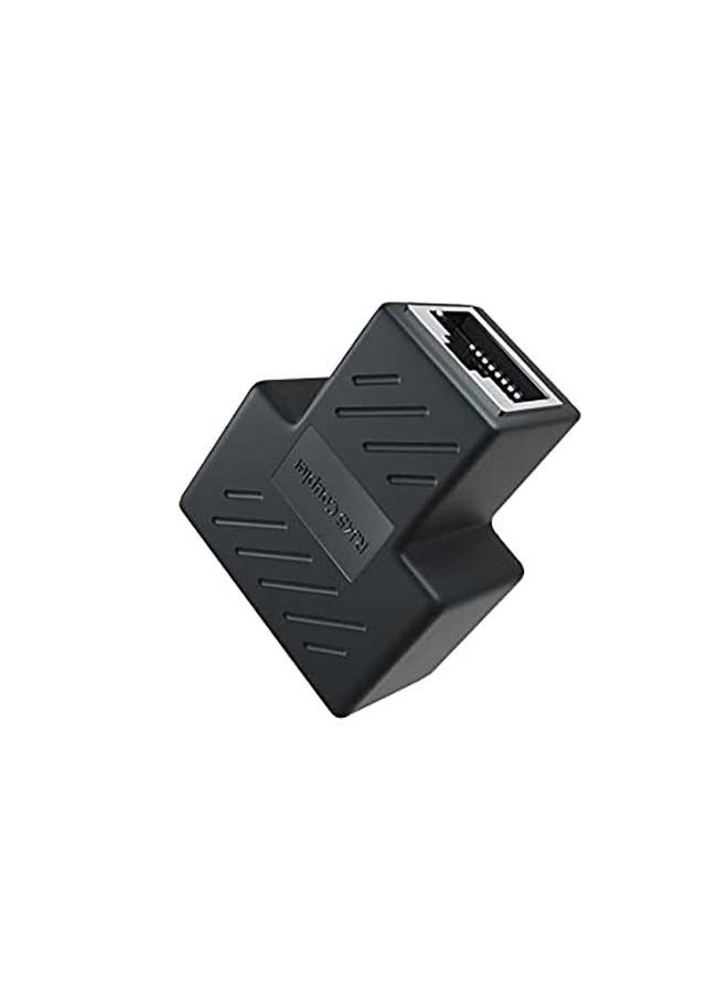 NIBEMINENT RJ45 Splitter Adapter 1 to 2 Dual Female Port CAT 5/CAT 6 LAN Ethernet Socket Black  - Image 3
