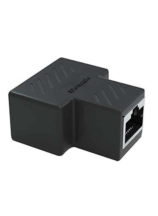 NIBEMINENT RJ45 Splitter Adapter 1 to 2 Dual Female Port CAT 5/CAT 6 LAN Ethernet Socket Black  - Image 4