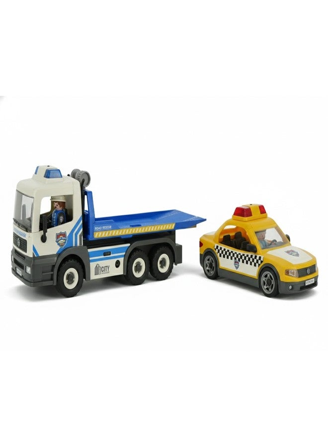 Tiny Force Toy Tow Truck Toy with Taxi, Toy Trucks for Boys, Kids Play Trucks Vehicle Playset, Cool Boy Toys for Ages 4-12 - Image 1