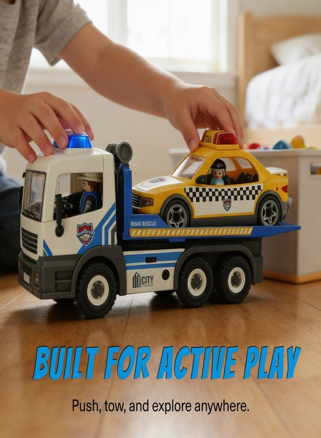 Tiny Force Toy Tow Truck Toy with Taxi, Toy Trucks for Boys, Kids Play Trucks Vehicle Playset, Cool Boy Toys for Ages 4-12 - Image 3