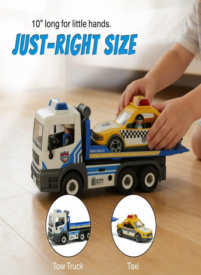 Tiny Force Toy Tow Truck Toy with Taxi, Toy Trucks for Boys, Kids Play Trucks Vehicle Playset, Cool Boy Toys for Ages 4-12 - Image 4
