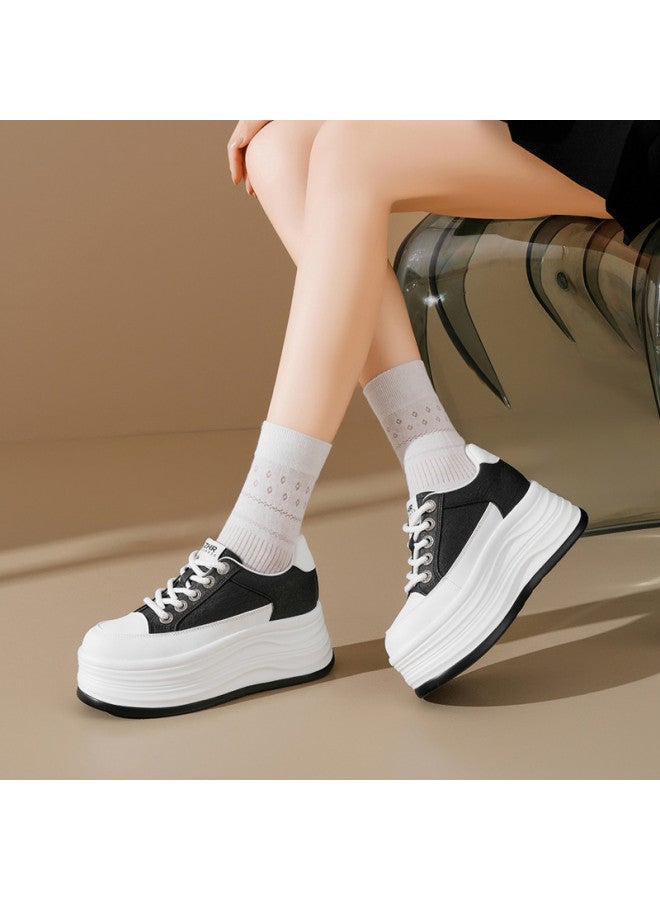 ZHR Instant Height Boost 6.5cm】women's Platform Sneakers Autumn 2025 Versatile Flat Shoes For Petite Women Thick-soled Casual Shoes - Image 3