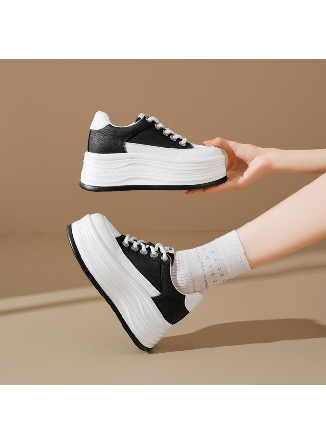 ZHR Instant Height Boost 6.5cm】women's Platform Sneakers Autumn 2025 Versatile Flat Shoes For Petite Women Thick-soled Casual Shoes - Image 4