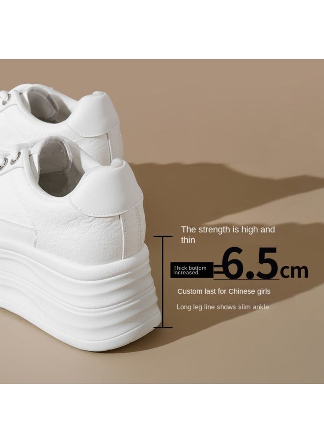 ZHR Instant Height Boost 6.5cm】women's Platform Sneakers Autumn 2025 Versatile Flat Shoes For Petite Women Thick-soled Casual Shoes - Image 5