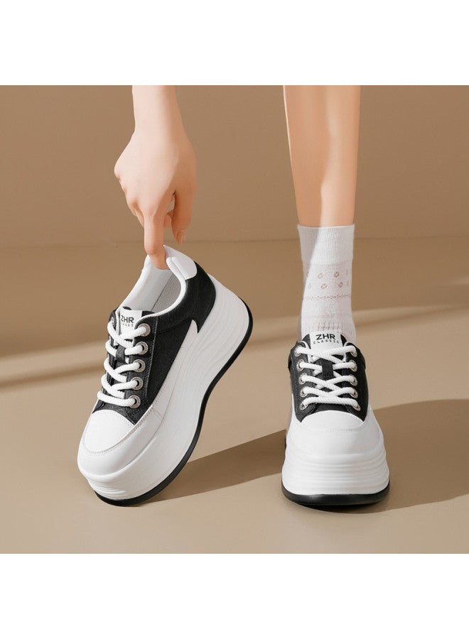 ZHR Instant Height Boost 6.5cm】women's Platform Sneakers Autumn 2025 Versatile Flat Shoes For Petite Women Thick-soled Casual Shoes - Image 2