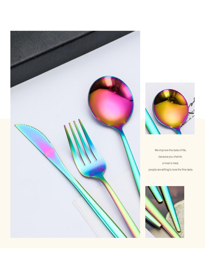 general 30-Piece Knife Fork Spoon Full Set Multicolour - Image 2