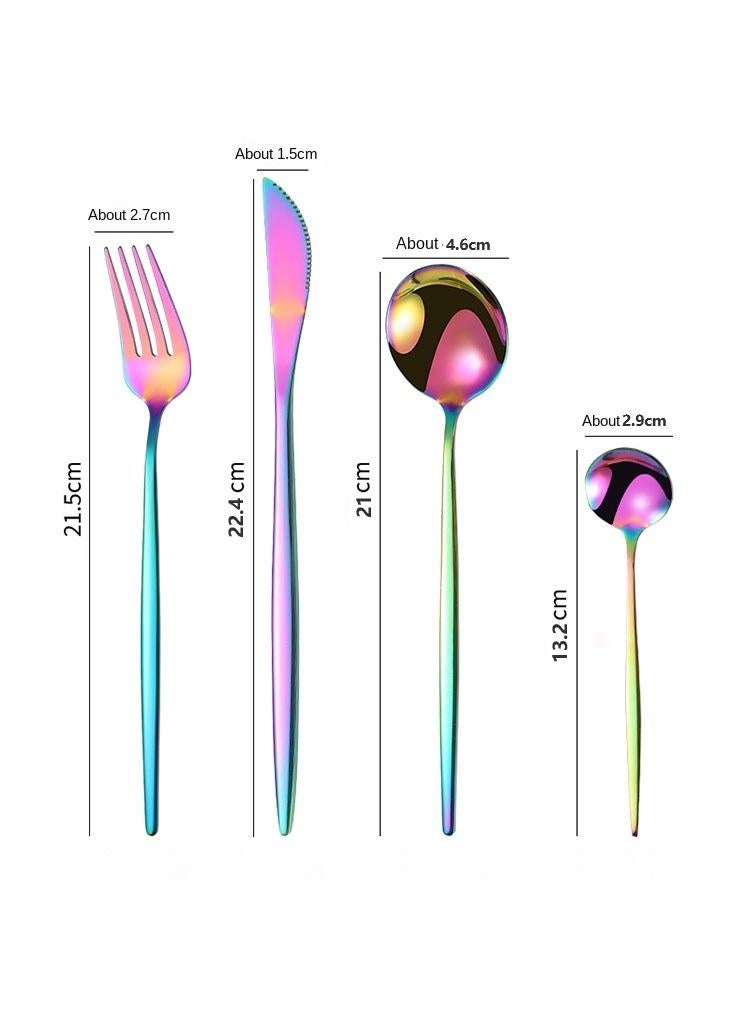 general 30-Piece Knife Fork Spoon Full Set Multicolour - Image 3