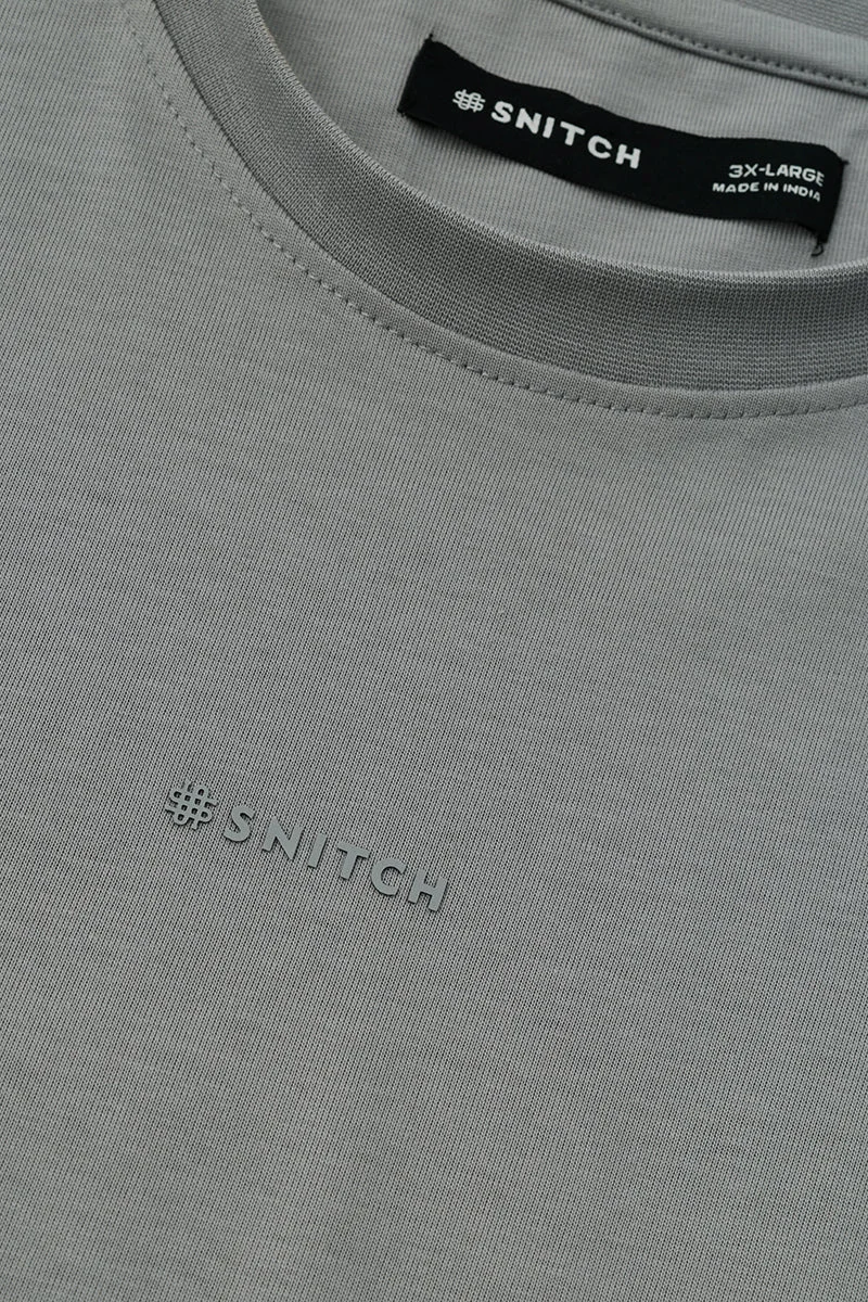 Snitch Grey 100% Cotton Oversized Plus Size T-Shirt for Men | Best Price UAE