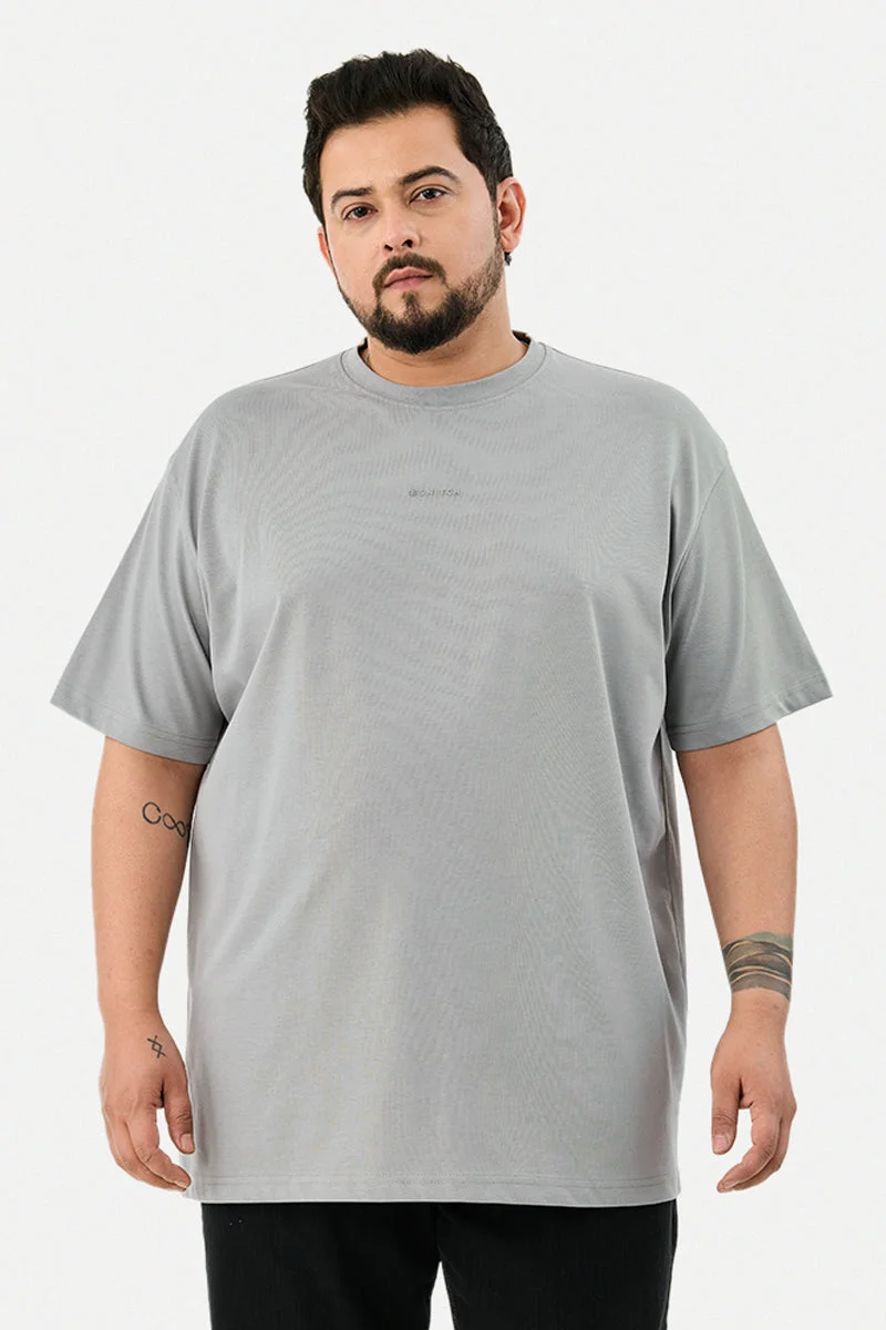 Snitch Grey 100% Cotton Oversized Plus Size T-Shirt for Men | Best Price UAE