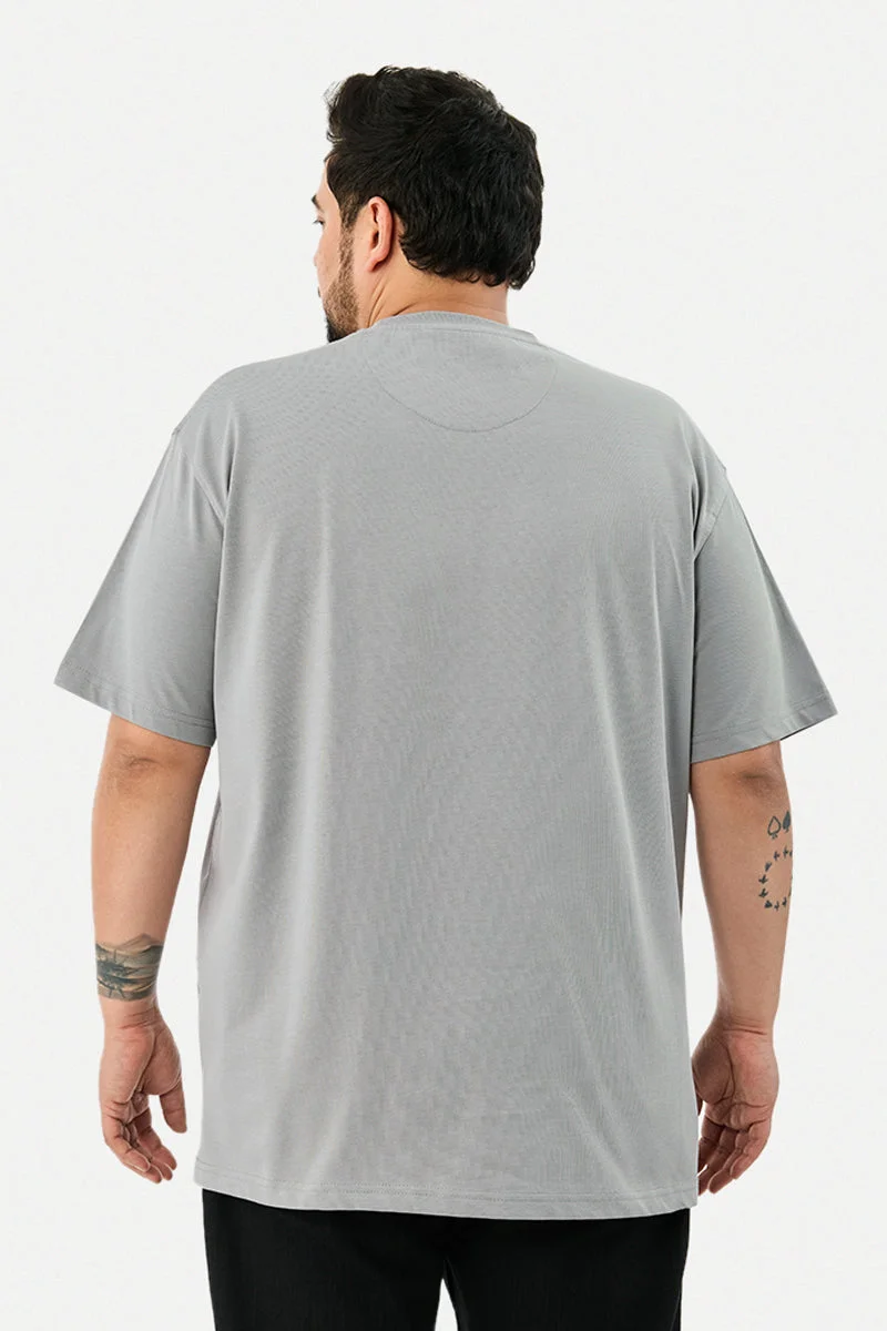 Snitch Grey 100% Cotton Oversized Plus Size T-Shirt for Men | Best Price UAE