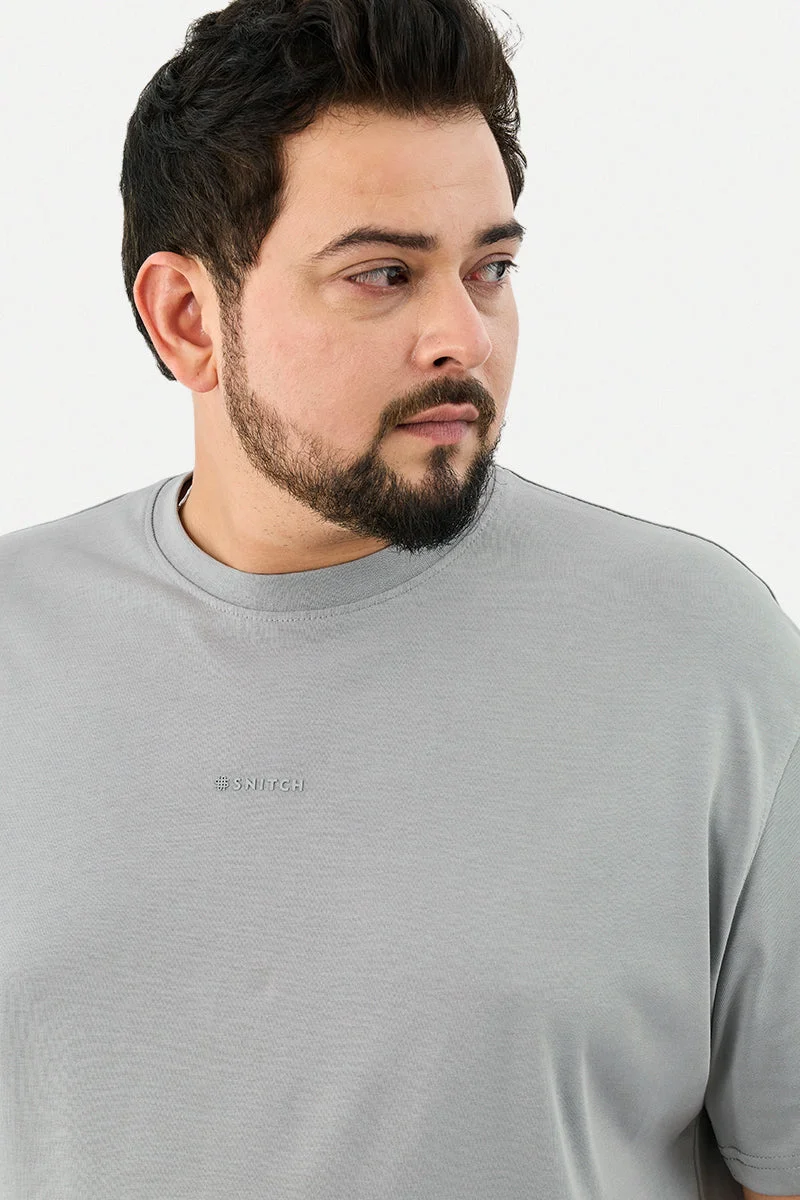 Snitch Grey 100% Cotton Oversized Plus Size T-Shirt for Men | Best Price UAE