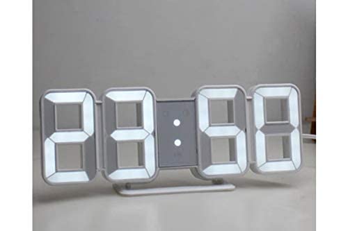 bosig Plastic 3D Led Digital Alarm Clock 91 Led Desk Wall Clock AutoDimming For Kitchen Bedroom Office Modern Fashion Design With MultiLevels - Image 1