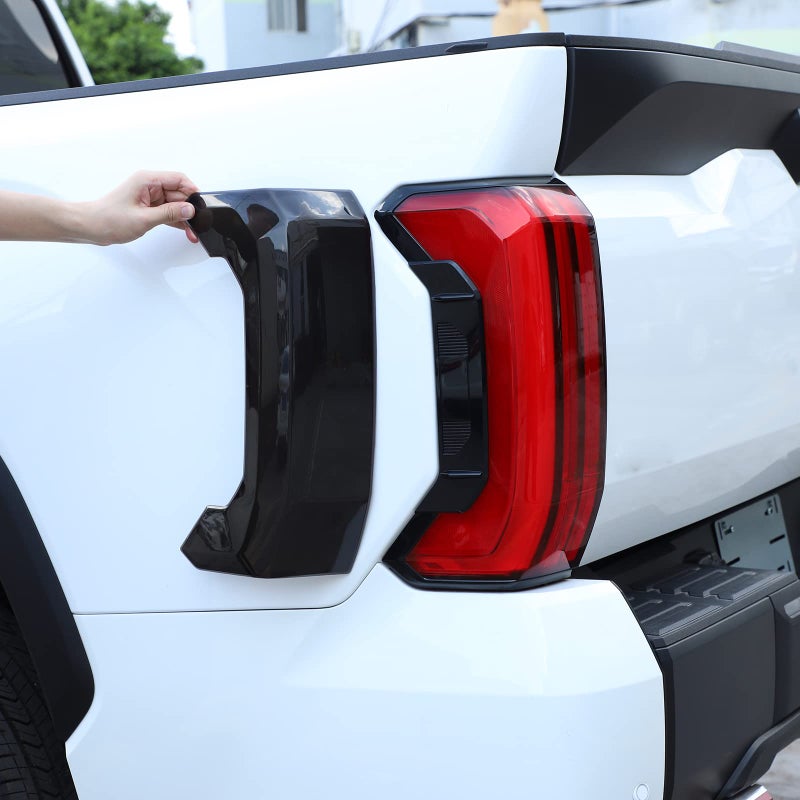 LLKUANG Rear Tail Light Cover Tail Lamp Shell Shade Guard Trim Frame Compatible with Toyota Tundra 2022 2023 2024 2025ABS Car Taillight Protective Shell Bezels Smoke Black Taillight Shell Accessories