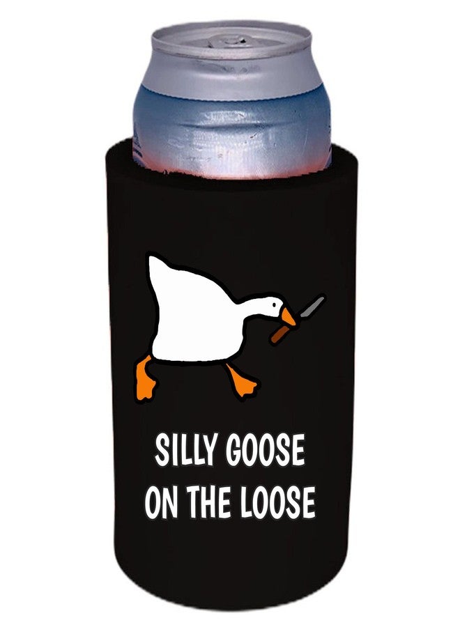 Coolie Junction Silly Goose On The Loose Thick Foam Can Coolie (Black 2 Pack) - Image 1