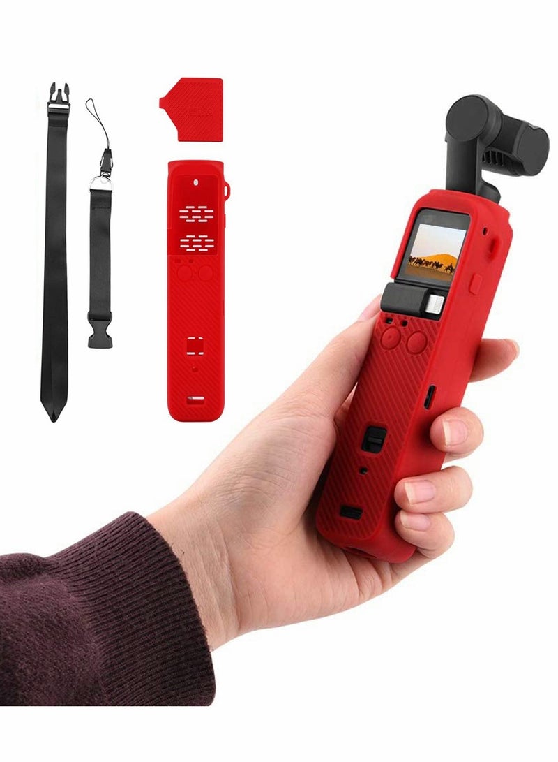 Silicone Protective Skin Cover with Lanyard and Lens Protector Cap for DJI Pocket 2 Creator Combo - Image 1