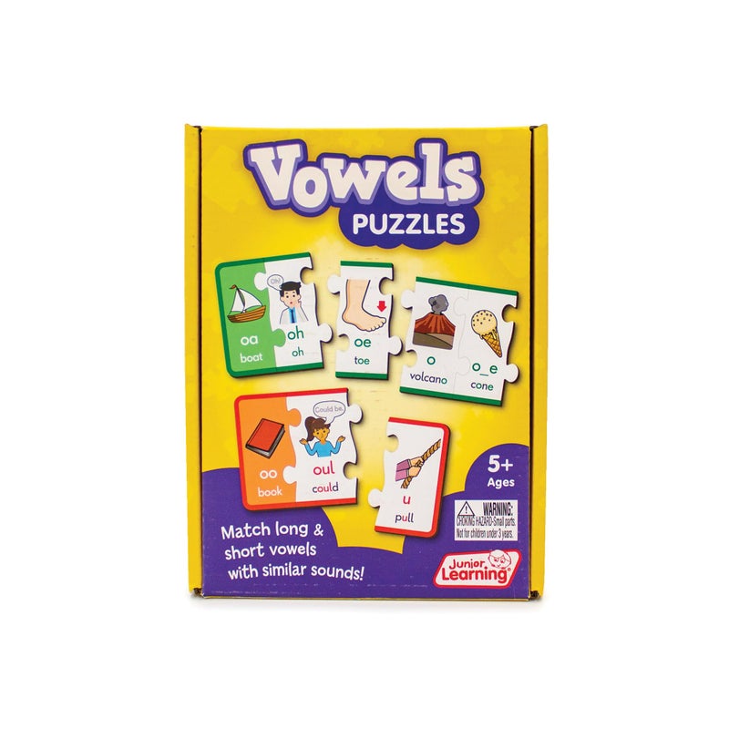 Junior Learning Vowel Puzzles Match Long Short Vowels with Similar Sounds Multicolor - Image 1