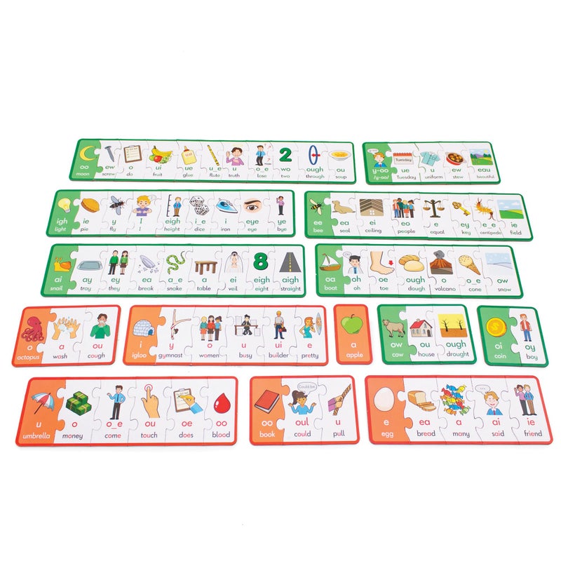 Junior Learning Vowel Puzzles Match Long Short Vowels with Similar Sounds Multicolor - Image 2