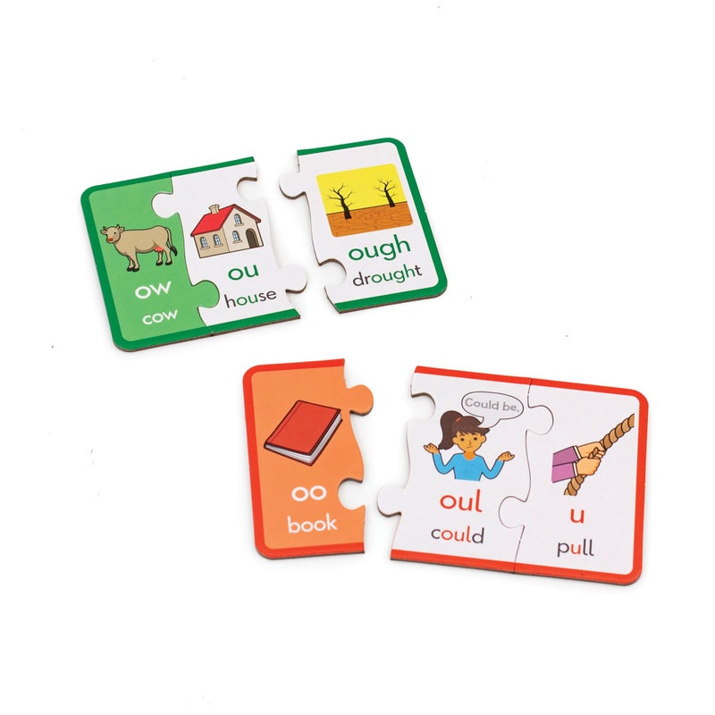 Junior Learning Vowel Puzzles Match Long Short Vowels with Similar Sounds Multicolor - Image 3
