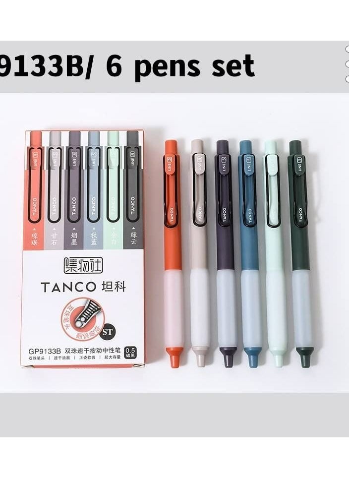 Y&D Retractable Gel Pens, 0.5mm Fine Point, Quick Drying, 6Pcs Writing Drawing, Black ink gel pens, Soft Rubber Sheath Press Neutral Pen Quick-drying Work Simple and Smooth Carbon  - Image 5