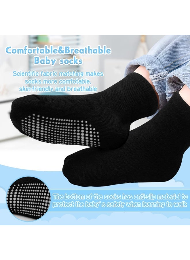 12 Pairs Non-Slip Grip Ankle Socks for Boys and Girls - Breathable Low-Cut Anti-Skid Socks for Toddlers and Kids - Image 4