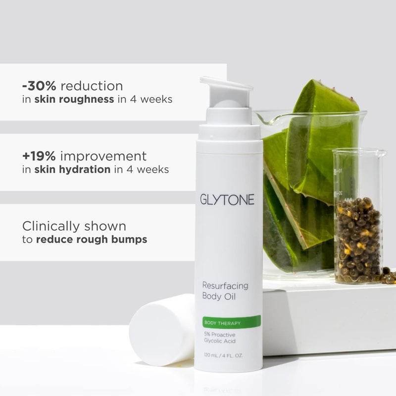 Glytone Resurfacing Body Oilâ€“ Nourishing & moisturizing anti aging Body Oil for dry Skin & Keratosis Pilaris â€“5% Proactive Glycolic Acid After Shower oil for Bodyâ€“Unscented, Non Toxic 4 Fl oz - Image 5