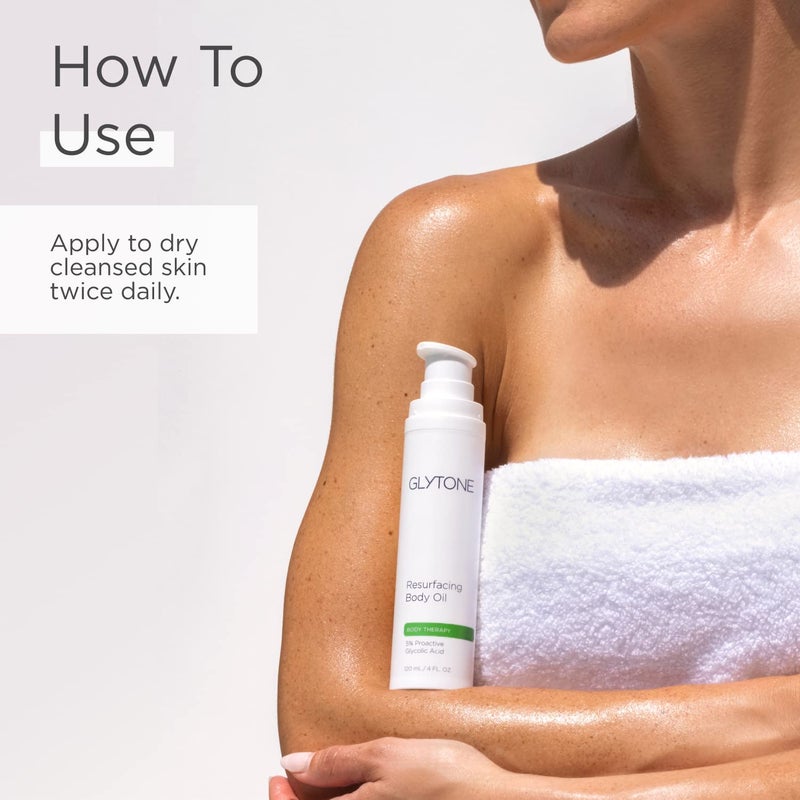 Glytone Resurfacing Body Oilâ€“ Nourishing & moisturizing anti aging Body Oil for dry Skin & Keratosis Pilaris â€“5% Proactive Glycolic Acid After Shower oil for Bodyâ€“Unscented, Non Toxic 4 Fl oz - Image 4