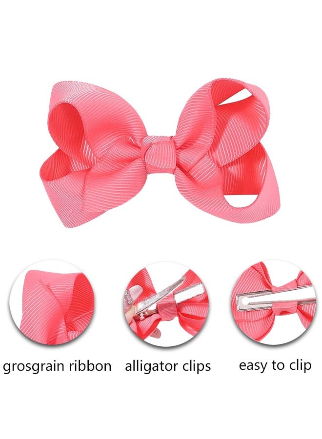وهاواي 8.5cm bow clip Grosgrain satin ribbon bow hair clip for girls, hair accessories in various colors, 40 pieces large - Image 3