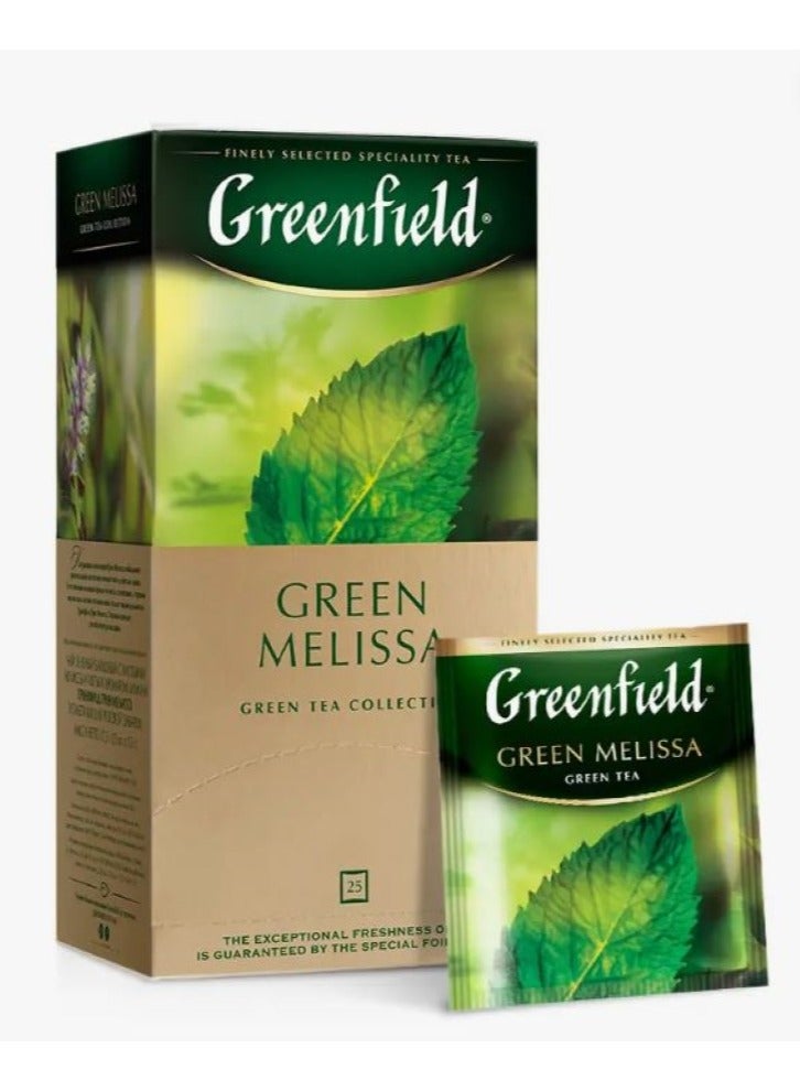 جرين فيلد مجموعة شاي جرين ميليسا الأخضر 25 كيس شاي 37.5 جم - Image 1