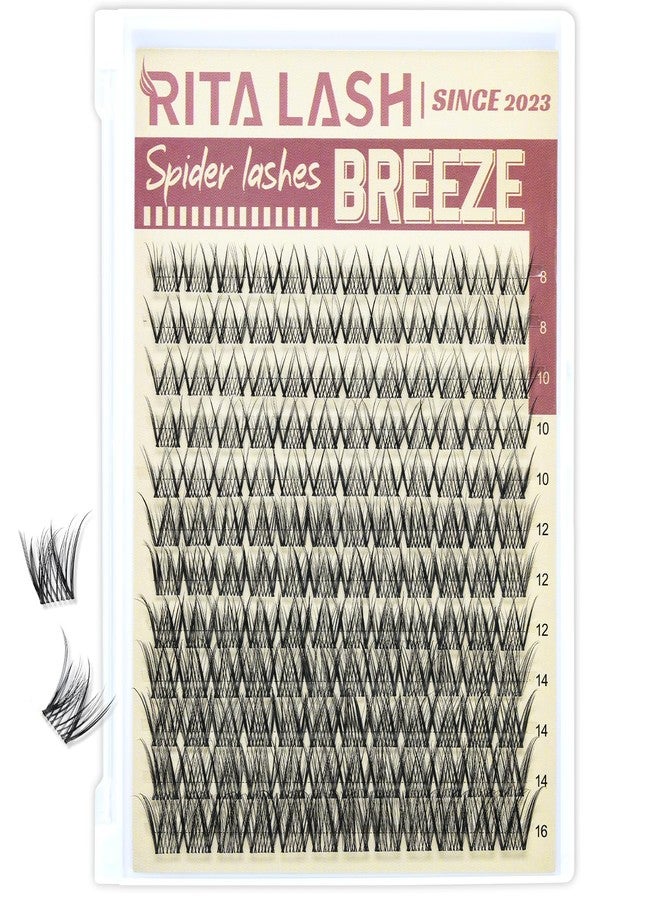 RITALASH Spider Lash Clusters Natural Breeze Eyelash Clusters Wispy Lashes Clusters Soft Light Cluster Eyelash Extensions 8-16mm Invisible Thin Band Cluster Lashes for Beginners DIY at Home Kim K RITALASH - Image 1