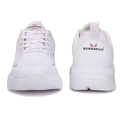 Bersache Lightweight Sports, Running, Walking, Gym, Training, Trekking Shoes Sole For Men White - 6 Uk - Image 3