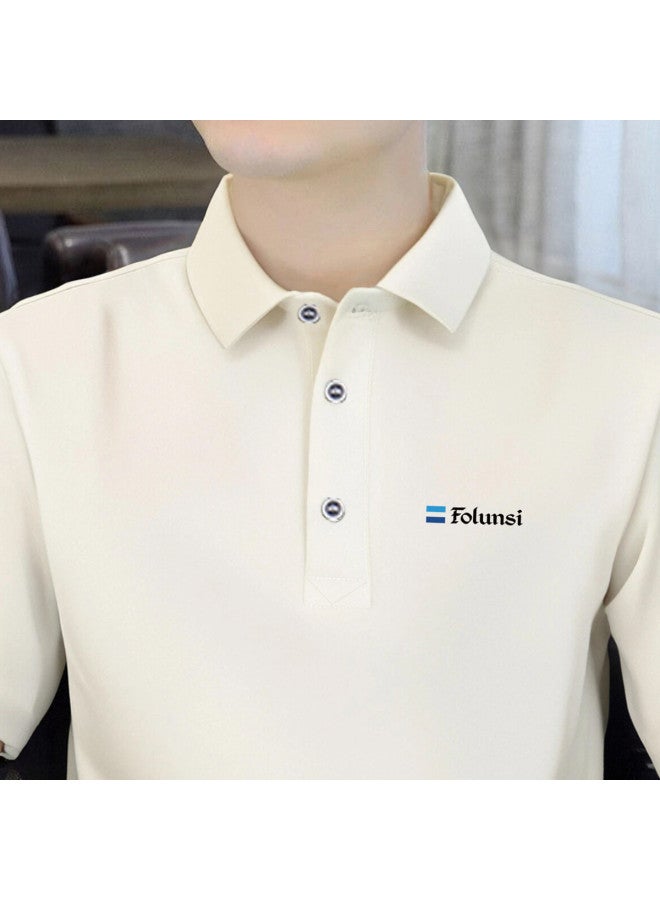 FOLUNSI summer Men's Polo Shirt - Soft, Skin-friendly Comfort In Solid Colors With Minimalist Collar Design - Image 3