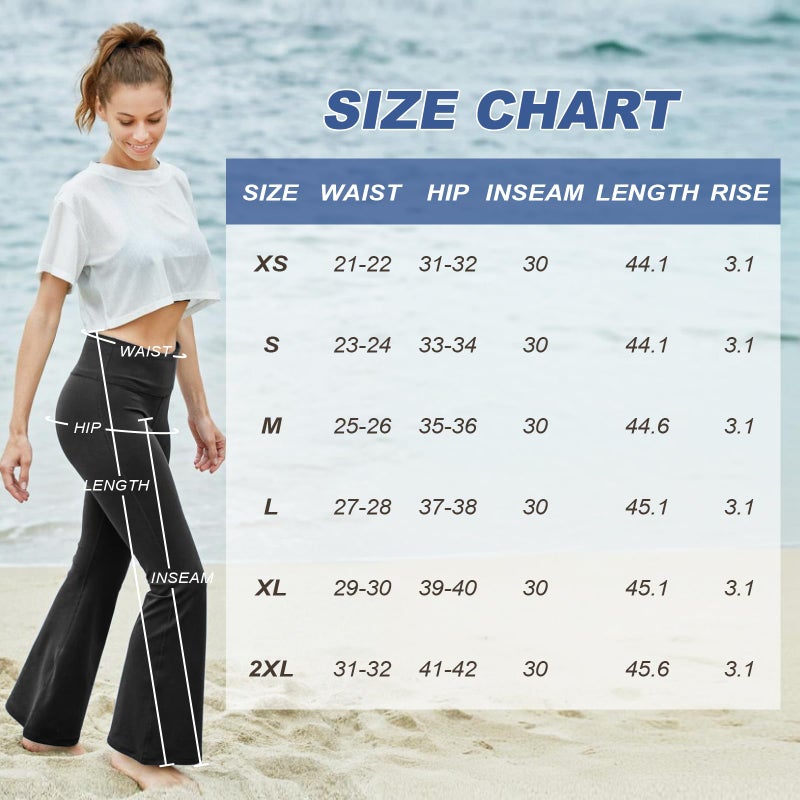 YOLIX Flare Leggings for Women with Pockets - Crossover High Waisted Black Flared Leggings for Yoga Gym Workout - Image 5