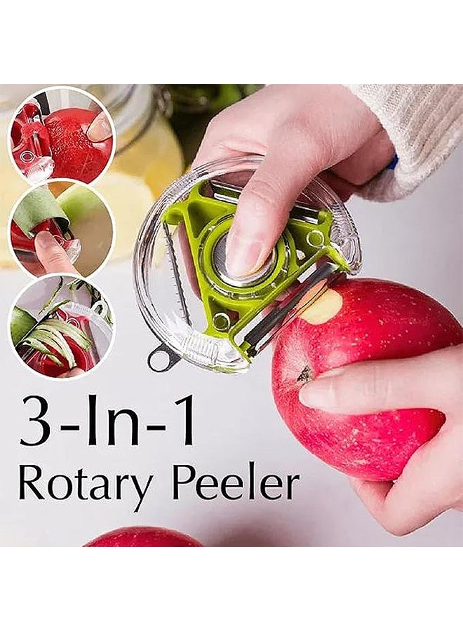 Photon Stainless Steel 4-in-1 Swivel Vegetable Peeler Set,  Multi-Functional Blades with a Button to Easy Switch | Non Slip Handle | Stainless Steel Kitchen Peeler for Fruits & Vegetables - Image 4