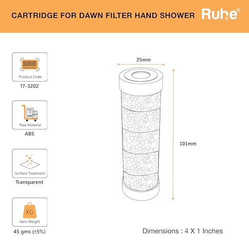 Ruhe Dawn Filter Cartridge for Hand Shower | Hard Water Softener Filter | Multi-Stage Filtration for Clean and Purified Shower Water - Image 5