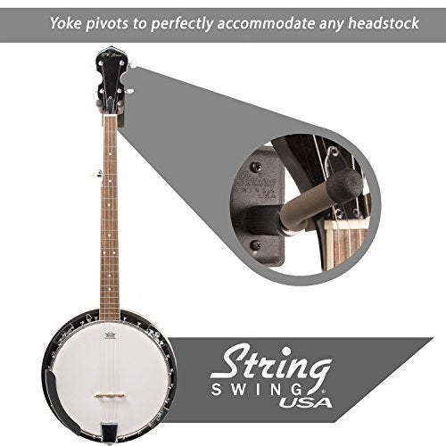String Swing BCC11B Metal Home & Studio Wall Mount Banjo Hanger - Black - Image 2