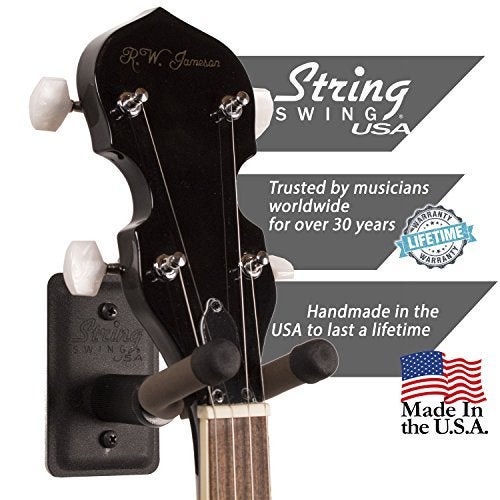 String Swing BCC11B Metal Home & Studio Wall Mount Banjo Hanger - Black - Image 3