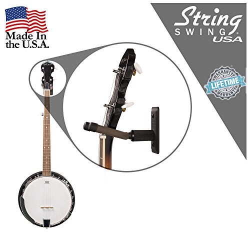 String Swing BCC11B Metal Home & Studio Wall Mount Banjo Hanger - Black - Image 4