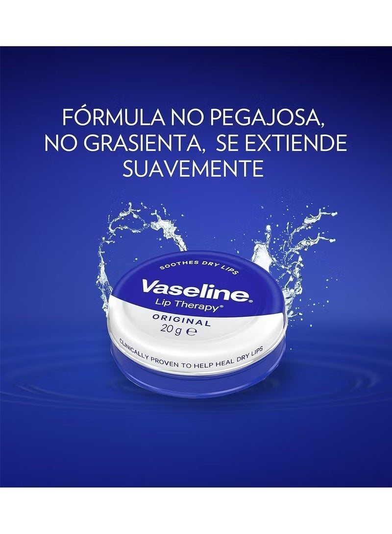 Vaseline Lip Therapy Original Petroleum Jelly 20g | Deep Moisturizing Lip Balm for Dry & Cracked Lips | Heals, Softens & Protects | Long-Lasting Hydration & Shine - Image 2