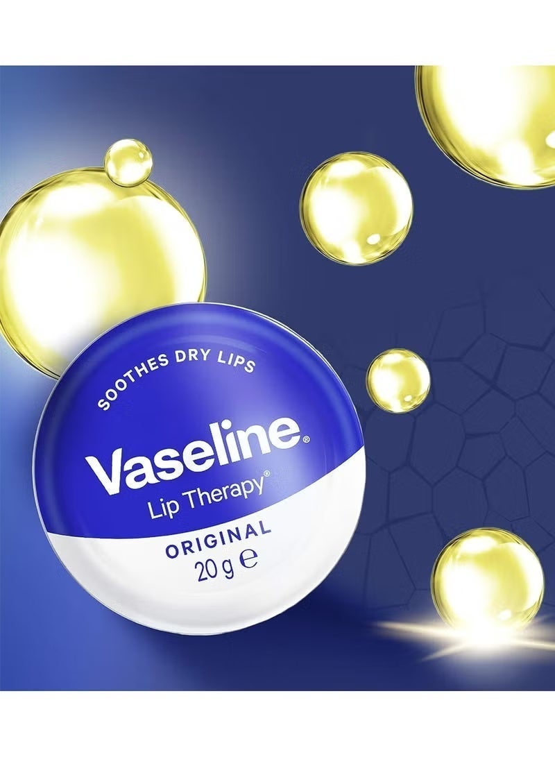 Vaseline Lip Therapy Original Petroleum Jelly 20g | Deep Moisturizing Lip Balm for Dry & Cracked Lips | Heals, Softens & Protects | Long-Lasting Hydration & Shine - Image 1