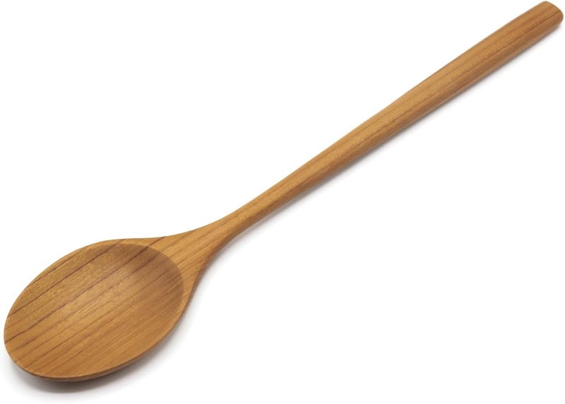 FAAY 12 Inches Teak Flat Spoon, Wooden Spoons for Cooking, Handcrafted Utensil Tools from High Moist Resistance Golden Teak Wood | Durable, Healthy for Non Stick Cookware - Image 1