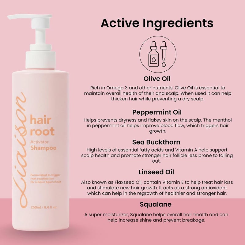 Liaison Hair Bond Shampoo for Women with Sea Buckthorn, Olive & Peppermint Oil for Strong, Thicker, and Healthier Hair - Regrow Hair Follicles, Nourishes, and Hydrates Hair - (1 Pack) - Image 4