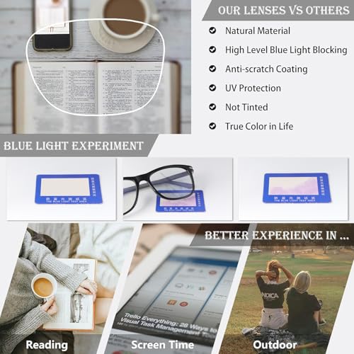 PEEPAI Photochromic Blue Light Blocking Glasses UV400 Sunglasses Spring Hinge Anti Eyestrain Computer Gaming Blue Light Screen Blocker Glasses Clear Lens Anti Glare Eye Protection Eyewear for Men Women - Image 5