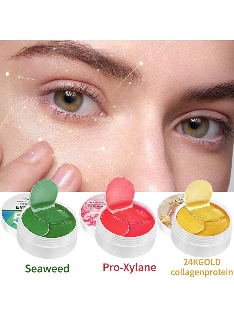 MOIKA - 60Pcs Pro-xylane Under Eye Treatment Masks(30 Pair),Natural Gel Collagen Under Eye Patches for Eye Bags & Anti-Aging Treatment,Reduces Dark Circles,Puffiness,Wrinkles,Hydrogel Eye Patch - Image 1