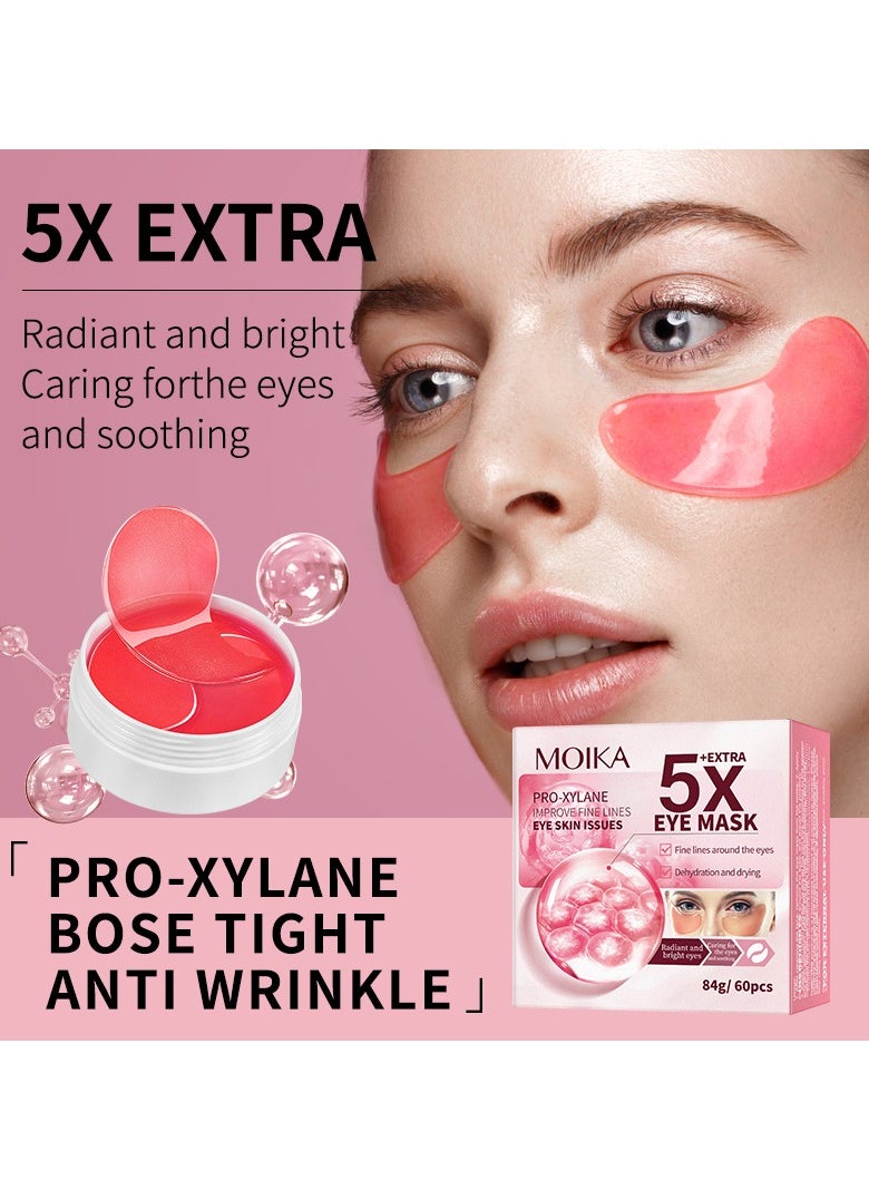 MOIKA - 60Pcs Pro-xylane Under Eye Treatment Masks(30 Pair),Natural Gel Collagen Under Eye Patches for Eye Bags & Anti-Aging Treatment,Reduces Dark Circles,Puffiness,Wrinkles,Hydrogel Eye Patch - Image 1