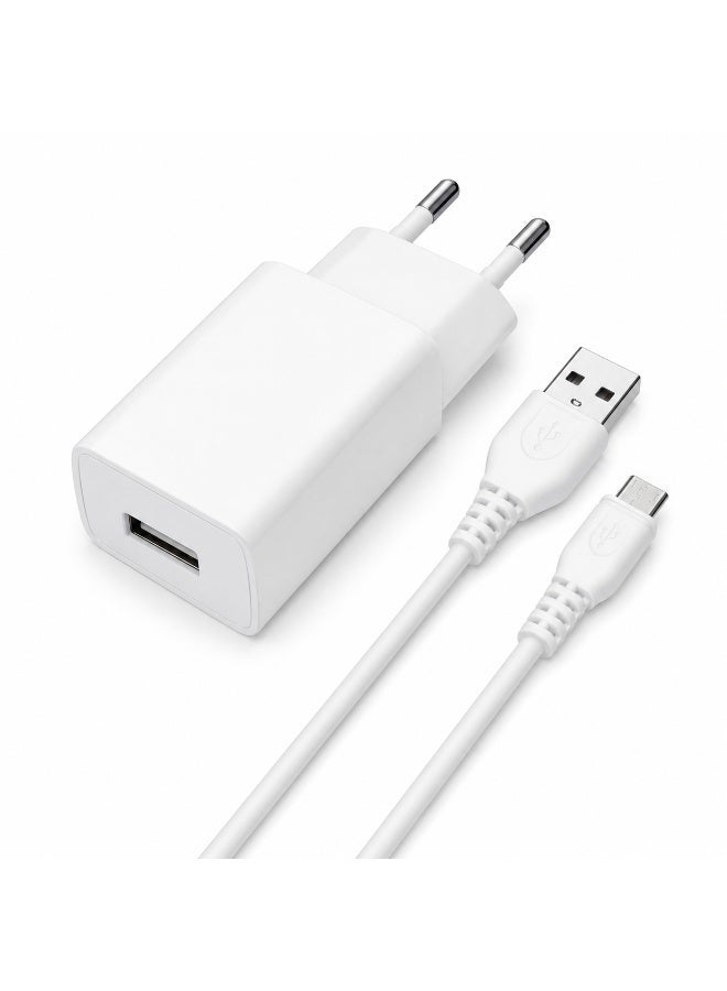 777 شاحن حائط سريع للسفر تريبل سفن (Triple Seven 777) بقوة 3.1 أمبير مع كابل مايكرو (Micro USB) - أبيض - Image 1