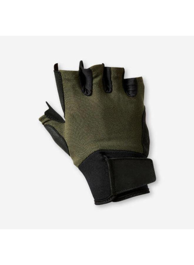 Domyos Weight Training Comfort Gloves - Khaki  - Image 1