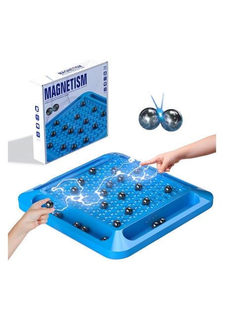 Magnetic Chess Game Set with Stones, Kluster Magnetic Rocks Board Games for Adults Kids 6-8-12 with Strings, Strategy Magnet Chess Board Table Games Set